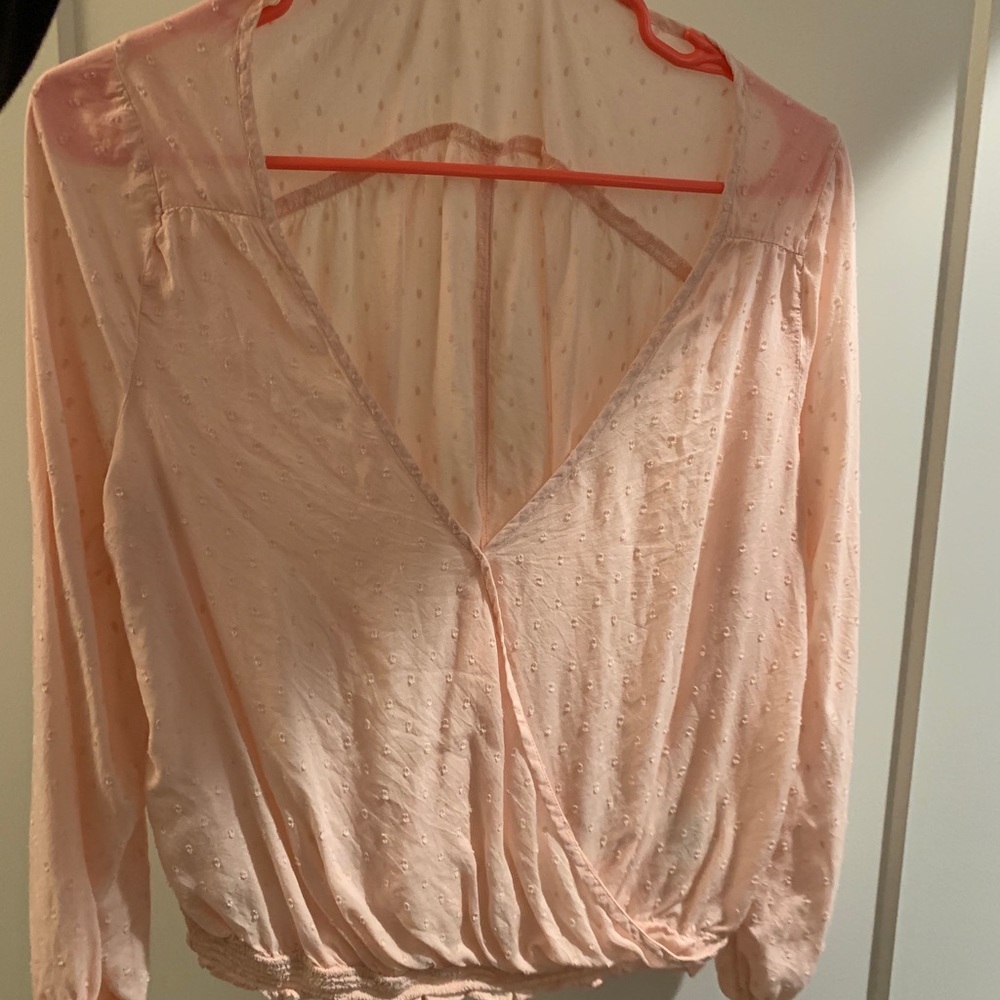 long sleeve low cut top